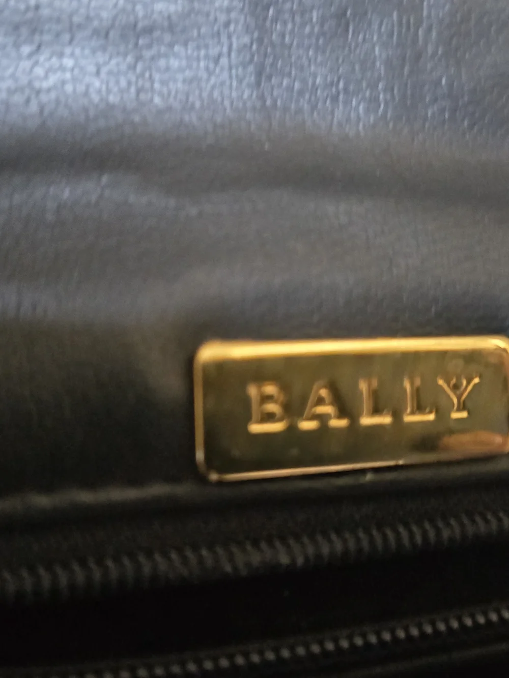 Quilted Vintage Bally Black Leather Chain Shoulder Bag with Gold Hardware